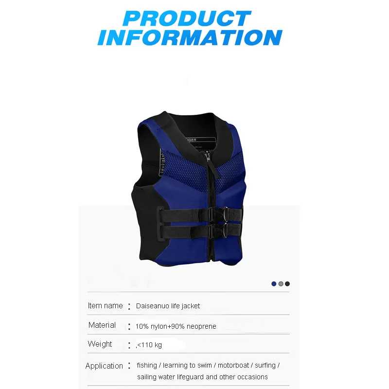 Top Quality Neoprene Fishing Life Jackets Adult Impact Life Vest Buoyancy PFD Fishing Swimming Vest Safety CE Approved