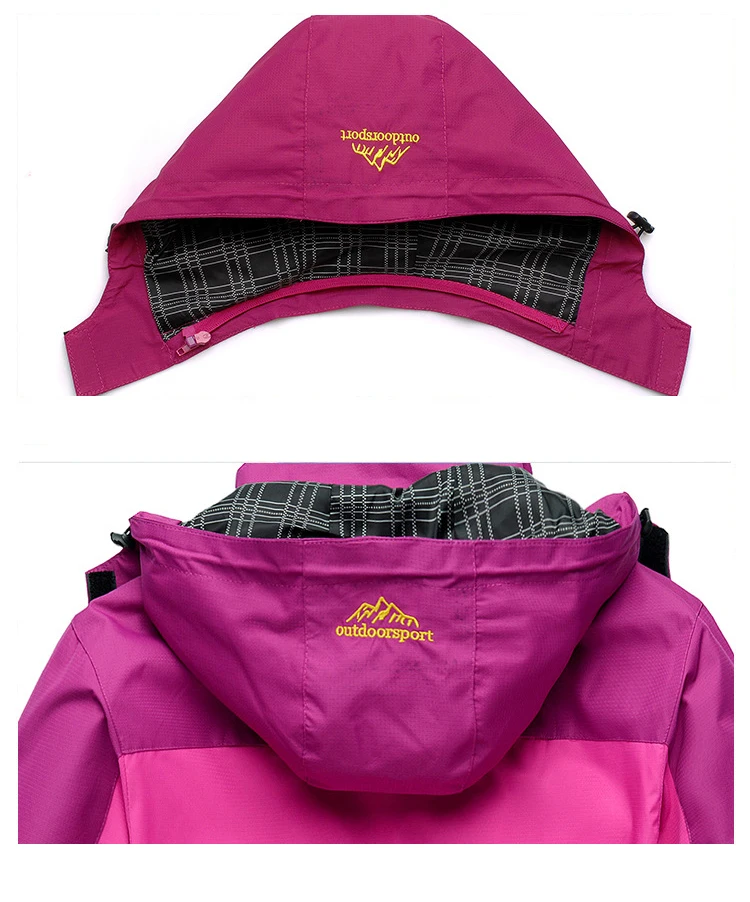 Outdoor Trekking Hiking Jacket and Pants Women Autumn Thermal Waterproof Windproof Hooded Jackets Trip Mountain Camping Sets