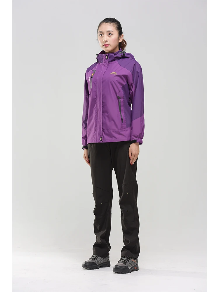 Outdoor Trekking Hiking Jacket and Pants Women Autumn Thermal Waterproof Windproof Hooded Jackets Trip Mountain Camping Sets