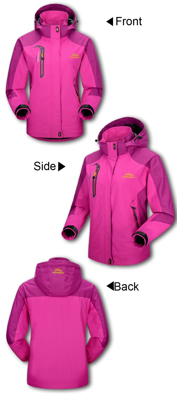 Outdoor Trekking Hiking Jacket and Pants Women Autumn Thermal Waterproof Windproof Hooded Jackets Trip Mountain Camping Sets