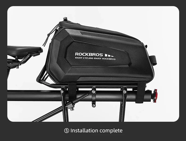 ROCKBROS Bicycle Rear Seat Bag Waterproof 9L Large Capacity Trunk Cycling Seat Tail Rear Pouch Bag Bike Rack Trunk Cargo Bag