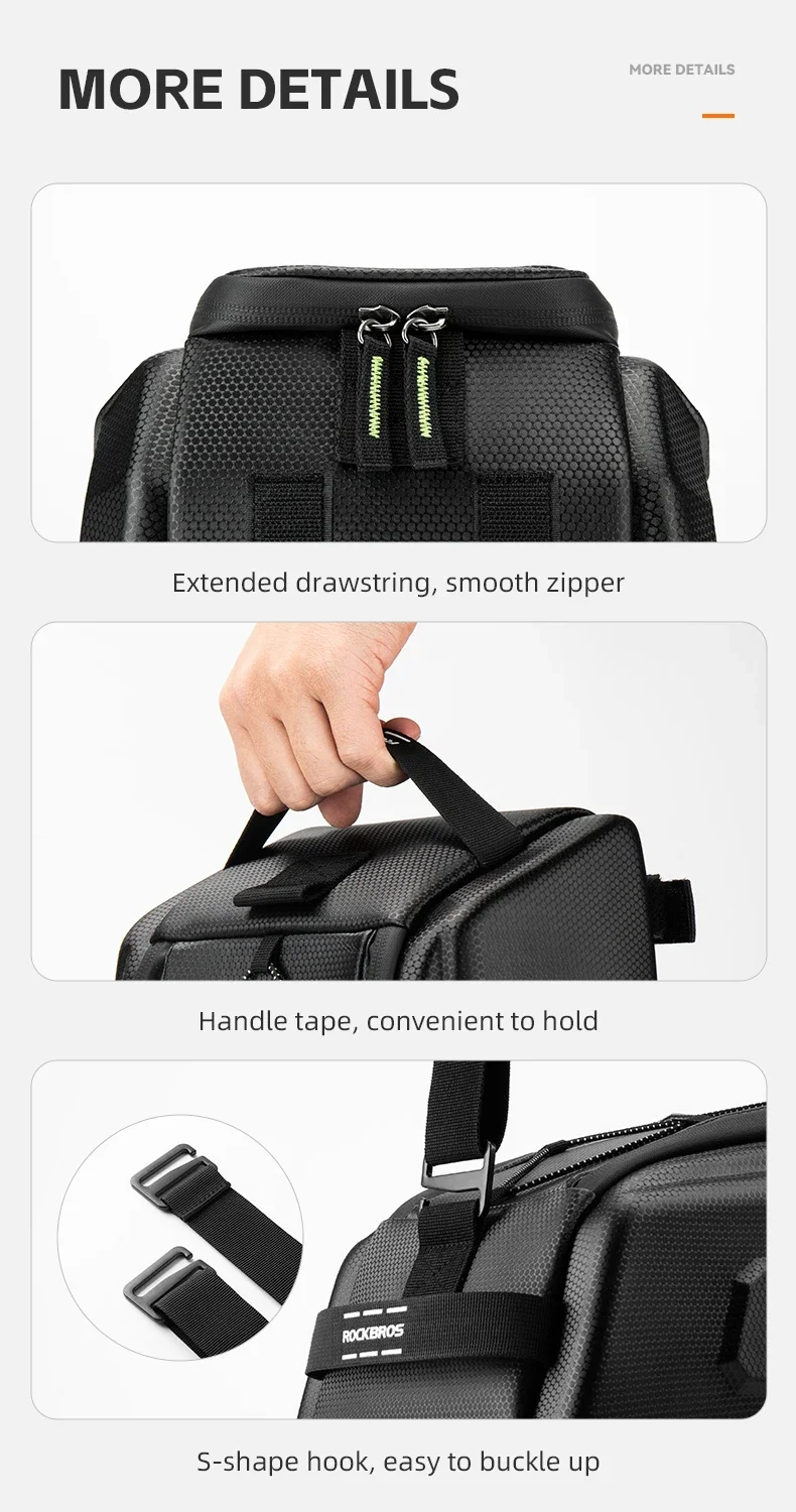 ROCKBROS Bicycle Rear Seat Bag Waterproof 9L Large Capacity Trunk Cycling Seat Tail Rear Pouch Bag Bike Rack Trunk Cargo Bag