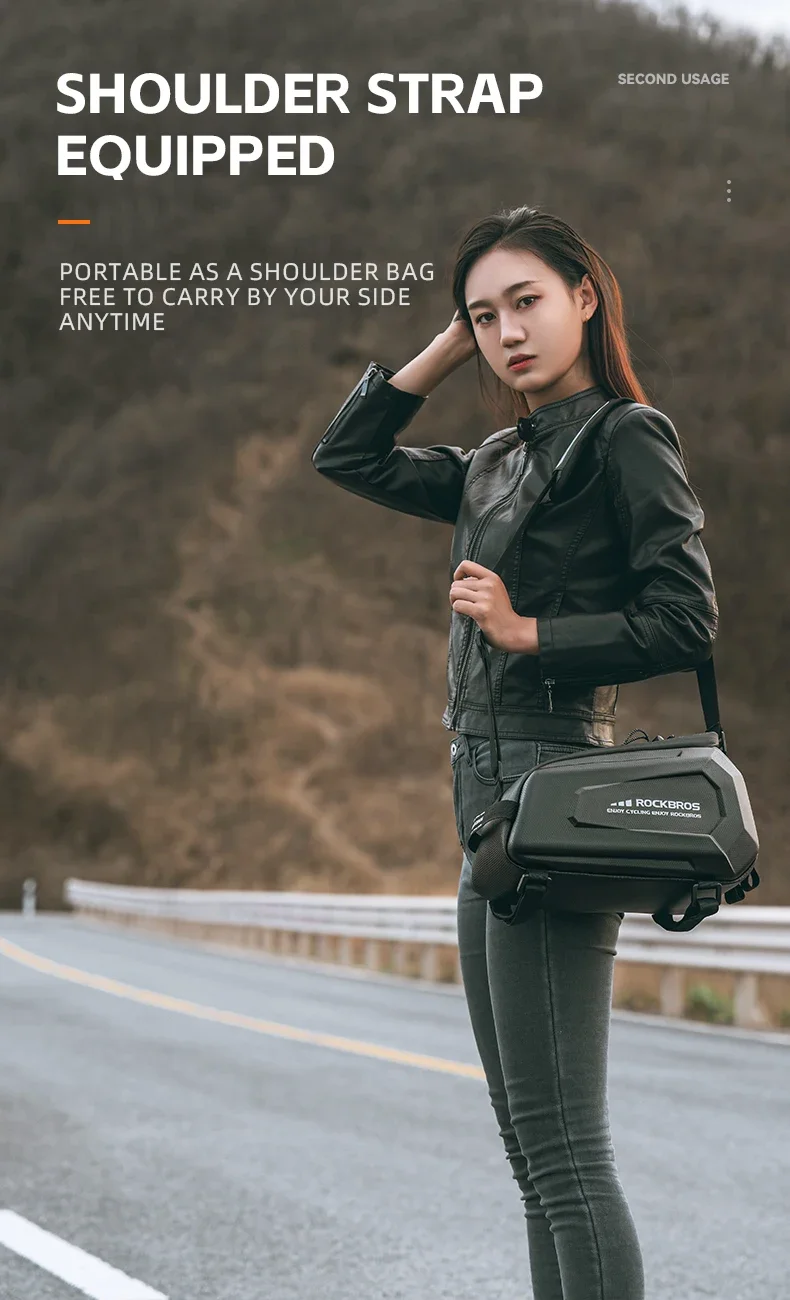 ROCKBROS Bicycle Rear Seat Bag Waterproof 9L Large Capacity Trunk Cycling Seat Tail Rear Pouch Bag Bike Rack Trunk Cargo Bag