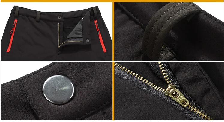 Men Trekking Pants Hiking Snow Autumn Winter Outdoor Soft Shell Thick Cloth Windproof Colorful Warm Camping Trousers