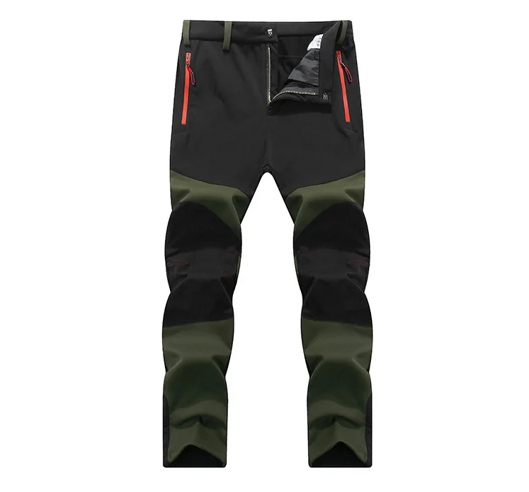 Men Trekking Pants Hiking Snow Autumn Winter Outdoor Soft Shell Thick Cloth Windproof Colorful Warm Camping Trousers