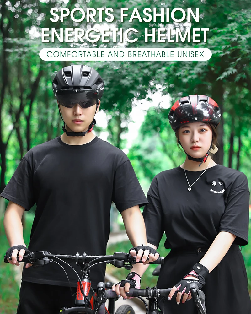 WEST BIKING Ultralight Bike Helmet With Taillight Goggle Men Women Integrated Cycling Safety Hat MTB Road Bike Motorcycle Helmet