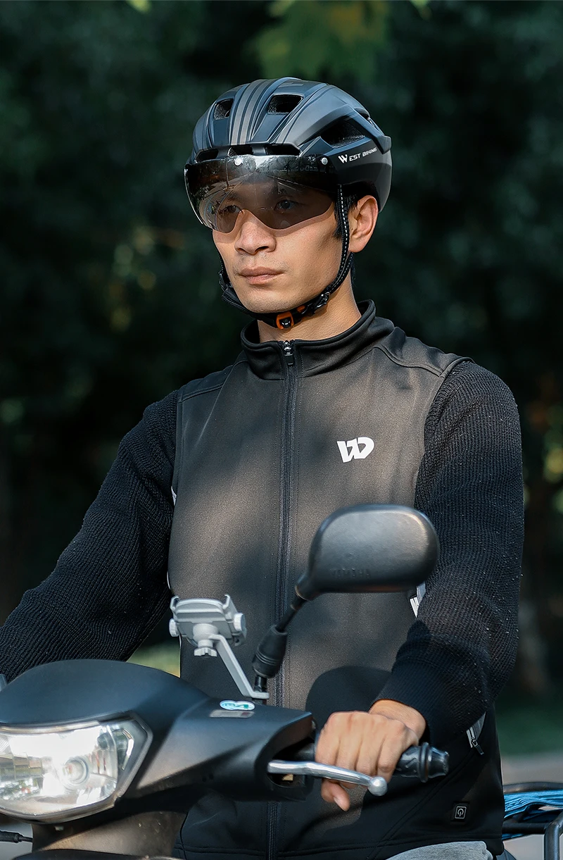 WEST BIKING Ultralight Bike Helmet With Taillight Goggle Men Women Integrated Cycling Safety Hat MTB Road Bike Motorcycle Helmet