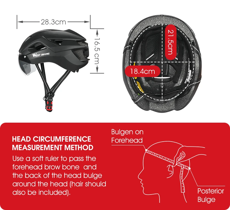 WEST BIKING Ultralight Bike Helmet With Taillight Goggle Men Women Integrated Cycling Safety Hat MTB Road Bike Motorcycle Helmet