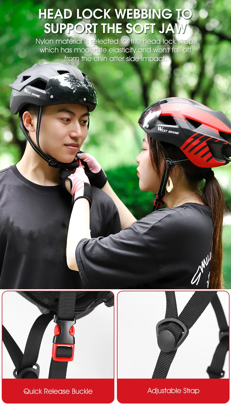 WEST BIKING Ultralight Bike Helmet With Taillight Goggle Men Women Integrated Cycling Safety Hat MTB Road Bike Motorcycle Helmet