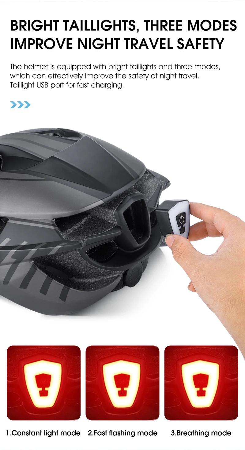 WEST BIKING Ultralight Bike Helmet With Taillight Goggle Men Women Integrated Cycling Safety Hat MTB Road Bike Motorcycle Helmet