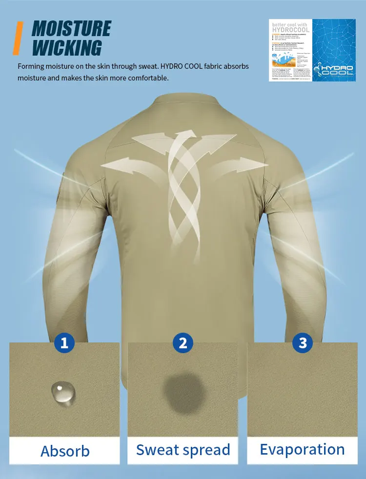 Emersongear Blue Label Hunter Sun-protection T-shirt Long Sleeve Polo Shirt Daily Tops Tshirt Fitness Ergonomic Elastic UPF100+