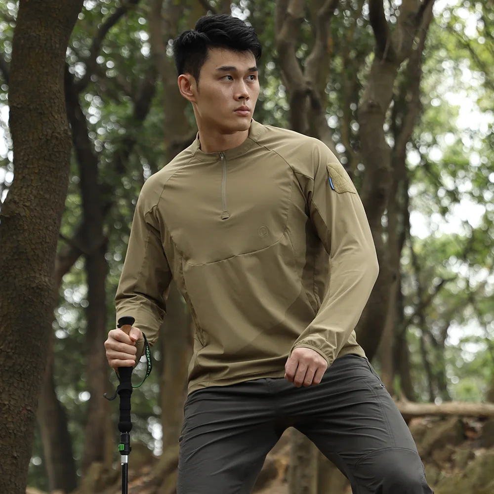 Emersongear Blue Label Hunter Sun-protection T-shirt Long Sleeve Polo Shirt Daily Tops Tshirt Fitness Ergonomic Elastic UPF100+