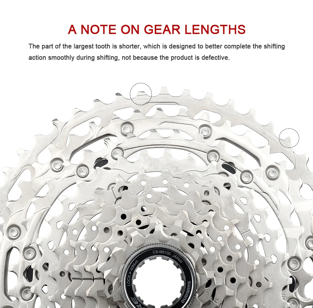 SUNSHINE MTB Cassette Shimano Deore M5100 11 Speed 52T 50T 46T 42T Mountain Bike 11V K7 42T 51T 11S Sprocket Bicycle Ratchet
