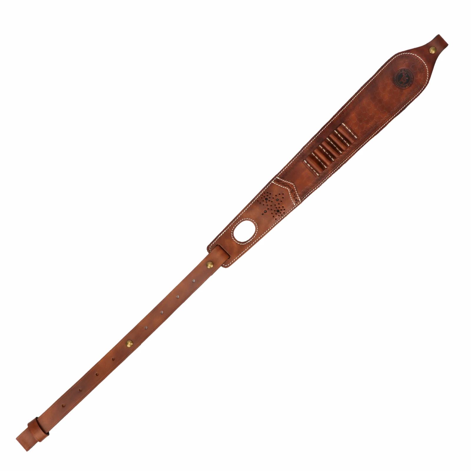 Tourbon Hunting Accessories Leather Rifle Sling Non-Slip Gun Shoulder Strap Cartridges Ammo Shell Holder with Swivels