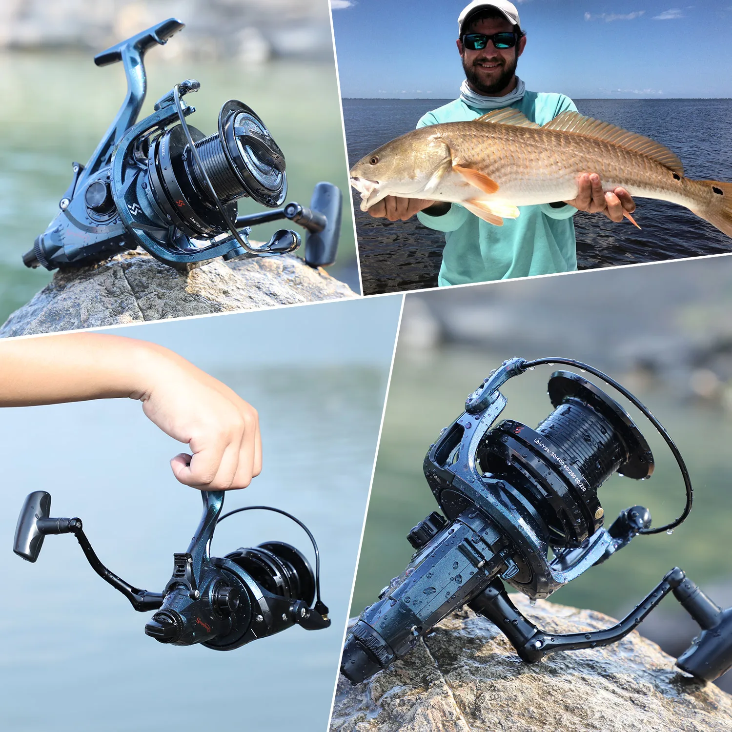Sougayilang 13+1BB Spinning Reel 4.6:1Gear Ratio Max Drag 25KG Anti-corrosion Saltwater Freshwater Fishing Reel with Spare Spool