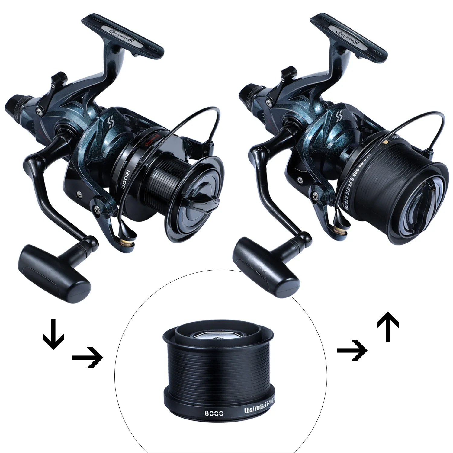 Sougayilang 13+1BB Spinning Reel 4.6:1Gear Ratio Max Drag 25KG Anti-corrosion Saltwater Freshwater Fishing Reel with Spare Spool