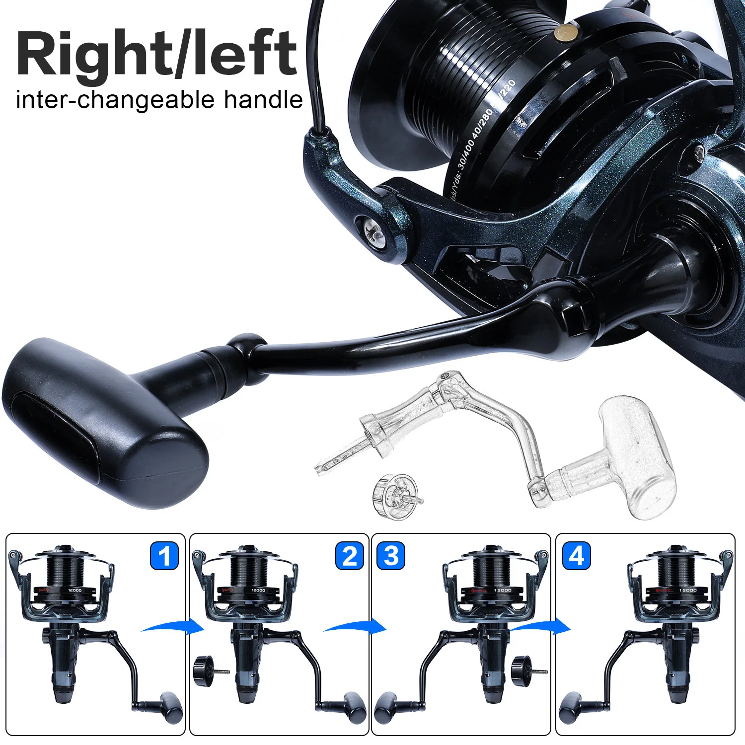 Sougayilang 13+1BB Spinning Reel 4.6:1Gear Ratio Max Drag 25KG Anti-corrosion Saltwater Freshwater Fishing Reel with Spare Spool