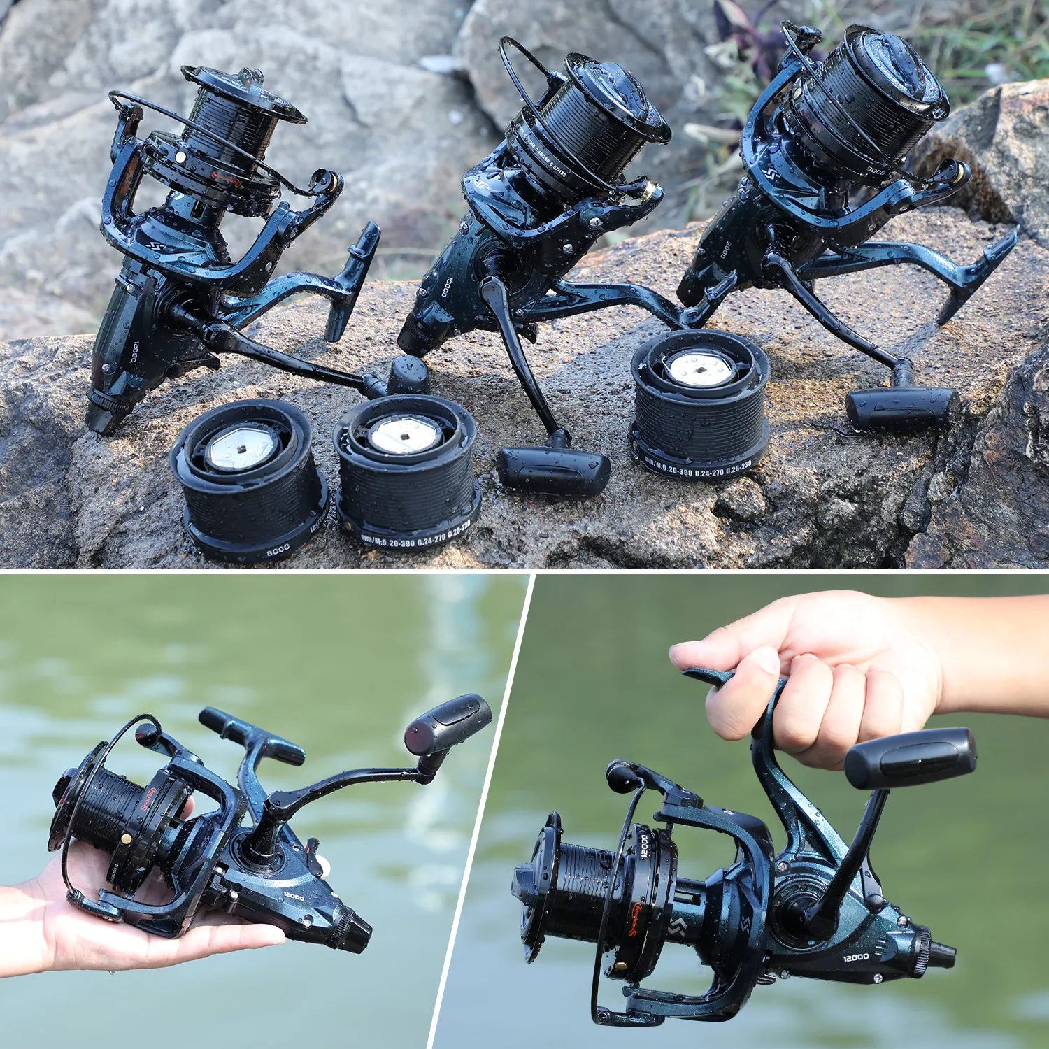 Sougayilang 13+1BB Spinning Reel 4.6:1Gear Ratio Max Drag 25KG Anti-corrosion Saltwater Freshwater Fishing Reel with Spare Spool