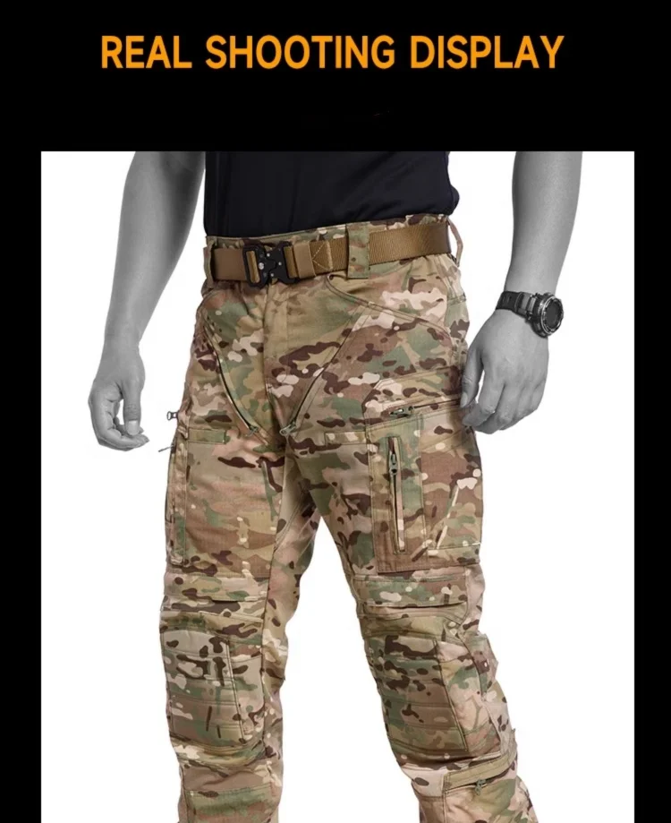 Multi-pocket Tactical Cargo Pants Men Outdoor Sports Multicam Camo Combat Training Uniform Work Trousers Hiking Hunting Pants