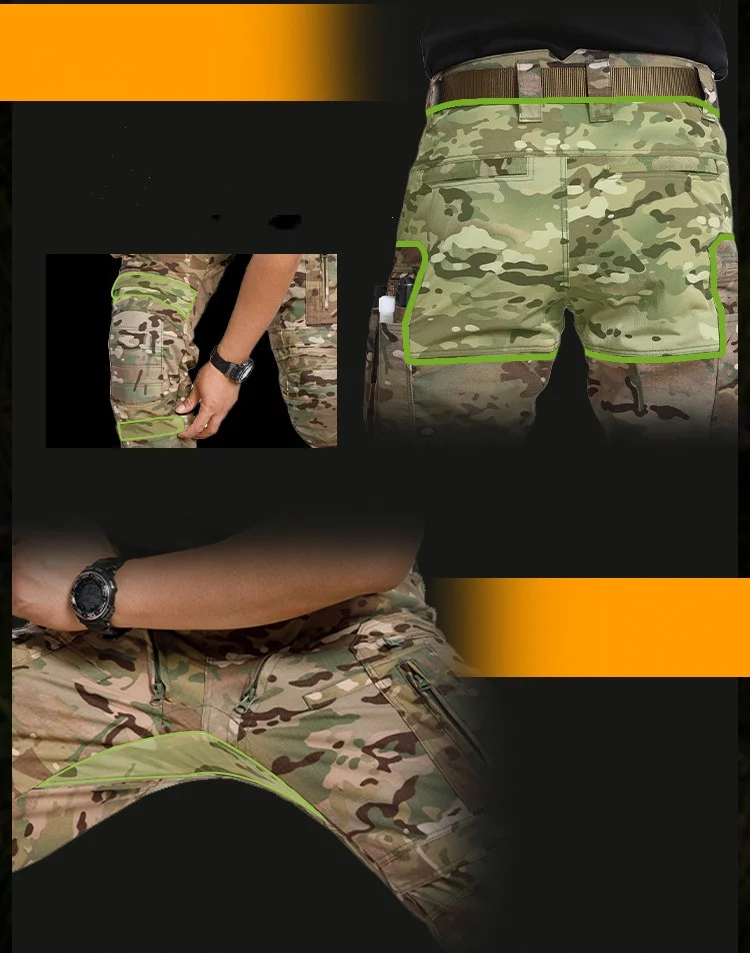 Multi-pocket Tactical Cargo Pants Men Outdoor Sports Multicam Camo Combat Training Uniform Work Trousers Hiking Hunting Pants