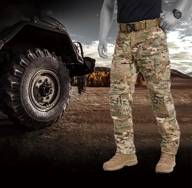 Multi-pocket Tactical Cargo Pants Men Outdoor Sports Multicam Camo Combat Training Uniform Work Trousers Hiking Hunting Pants