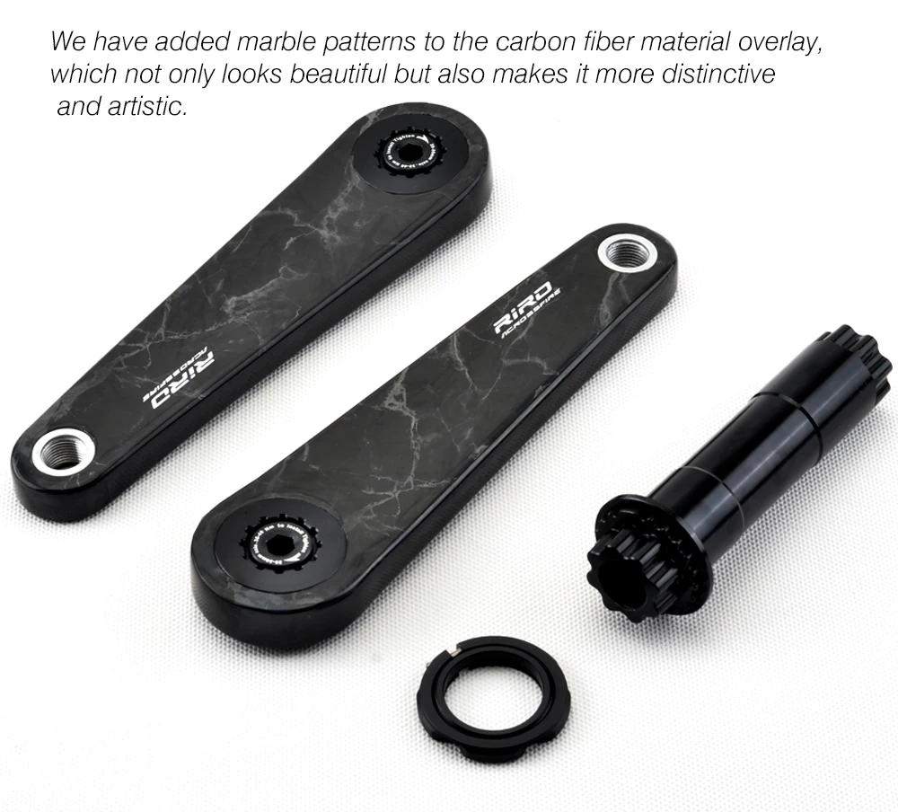RIRO Carbon Fiber Crank Road Bike 29MM 11/12 Speed 50-34/52-36/53-39T MS Direct Mount/110/130BCD Bicycle Crankset Chainring
