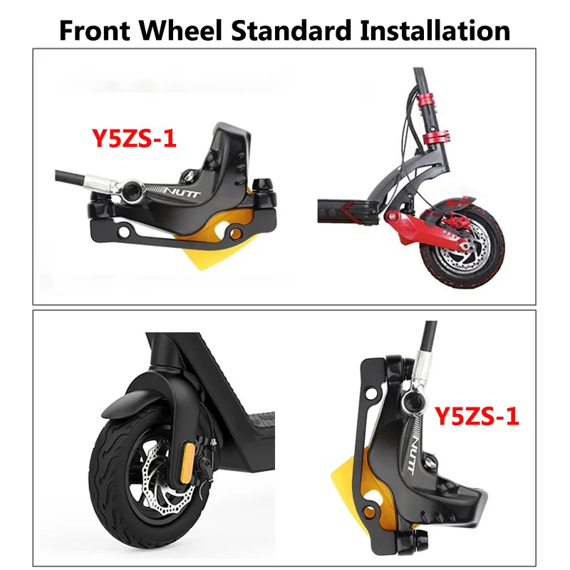 NUTT 4 Piston Y-5 Hydraulic Disc Brake Power-off Oil Disk Caliper 140/160/180mm Normal/Reverse Mount for Electric Scooter Brake