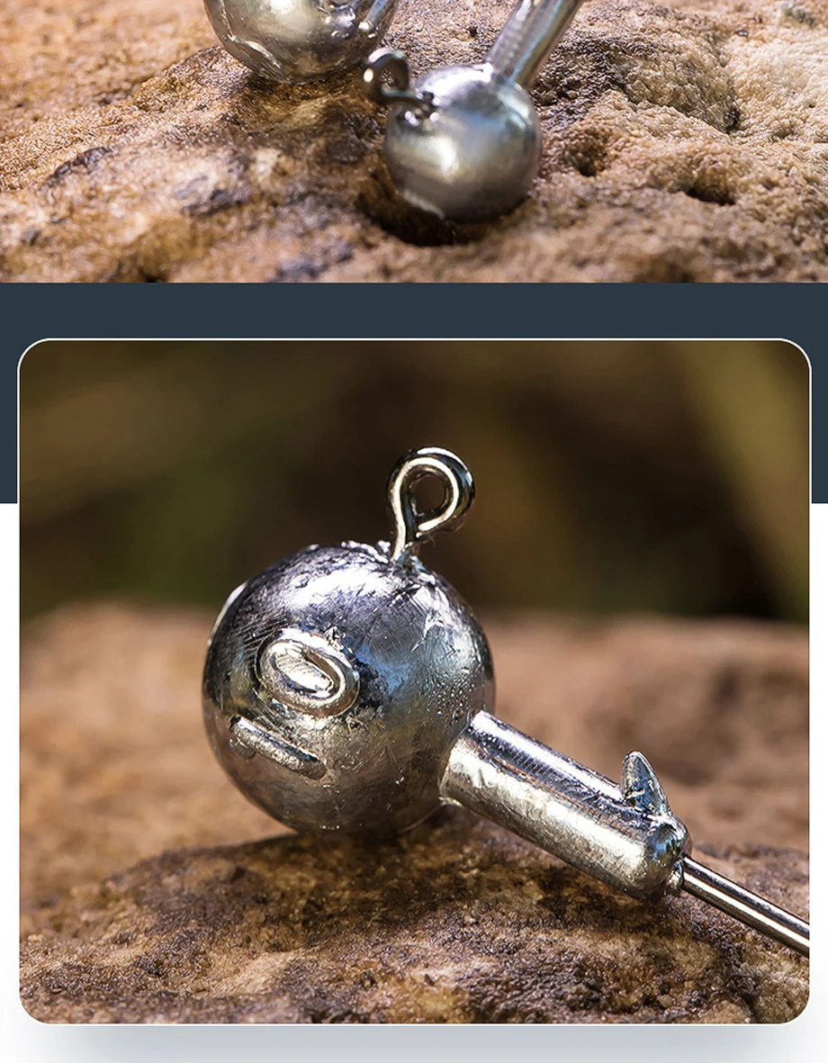 JYJ 1g 2g 3g 4g 5g 6g 7g 8g 9g 10g 14g 20g 28g Fishing Jig Head Hook, Round Head Jigging Hook for Soft Worm Lure Bait Crank Hook