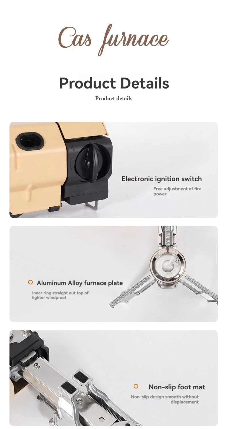 Camping Gas Stove 2670W Portable Folding Cassette Gas Burner Outdoor Picnic Travel Cooking Grill Cooker Heating System