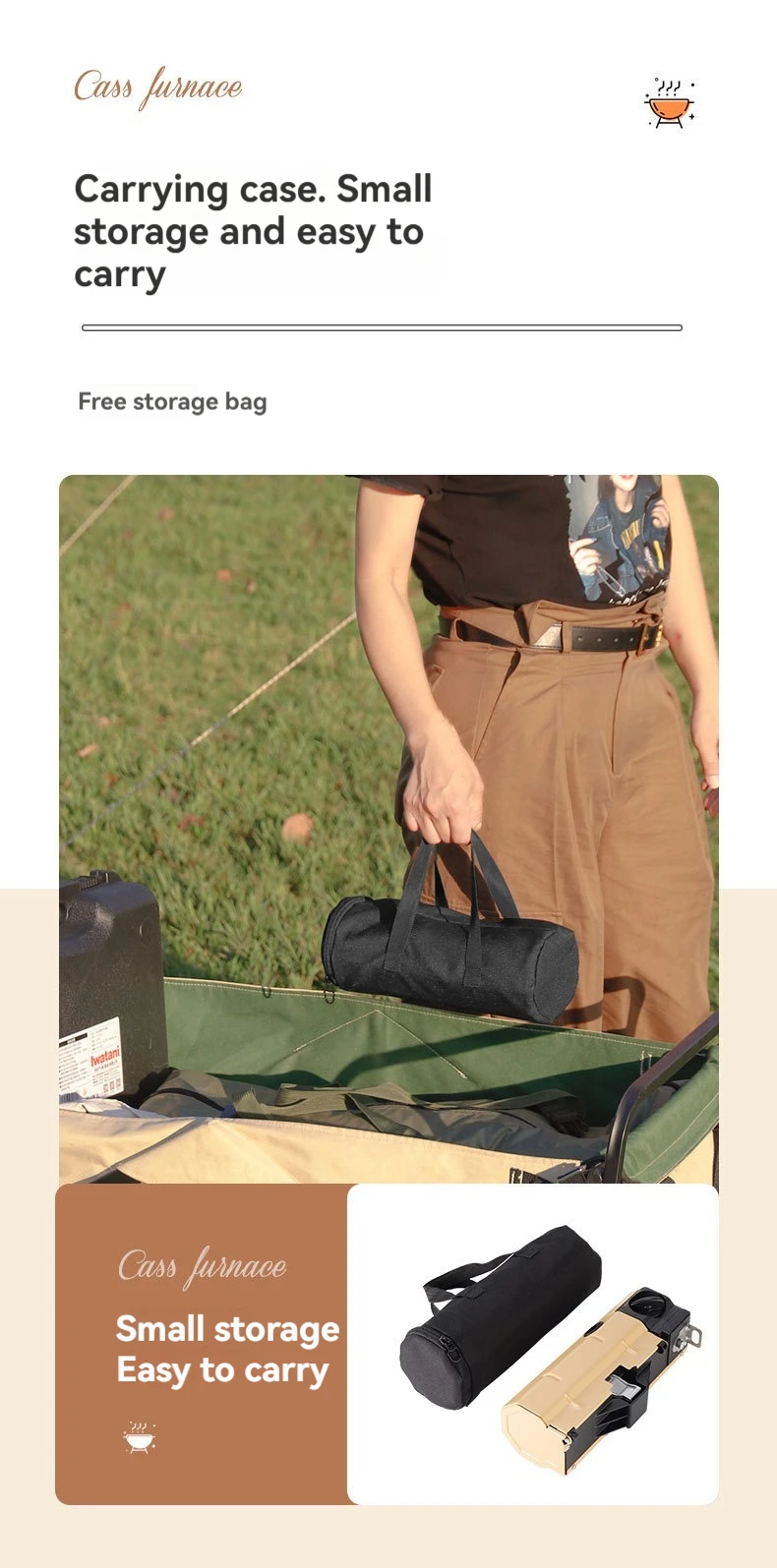 Camping Gas Stove 2670W Portable Folding Cassette Gas Burner Outdoor Picnic Travel Cooking Grill Cooker Heating System