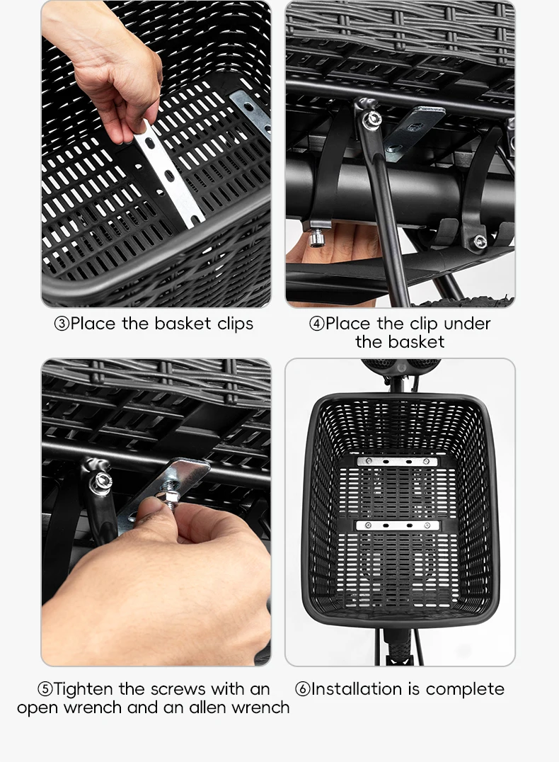 ROCKBROS Rear Bike Basket Large Capacity With Telescopic Cover Pets Bicycle Basket Fits for Most Rear Bike Rack Anti-squeeze