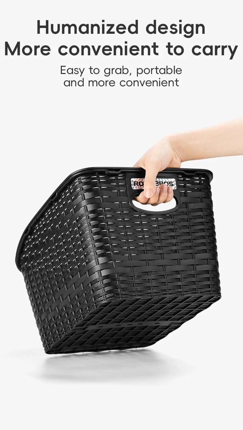 ROCKBROS Rear Bike Basket Large Capacity With Telescopic Cover Pets Bicycle Basket Fits for Most Rear Bike Rack Anti-squeeze