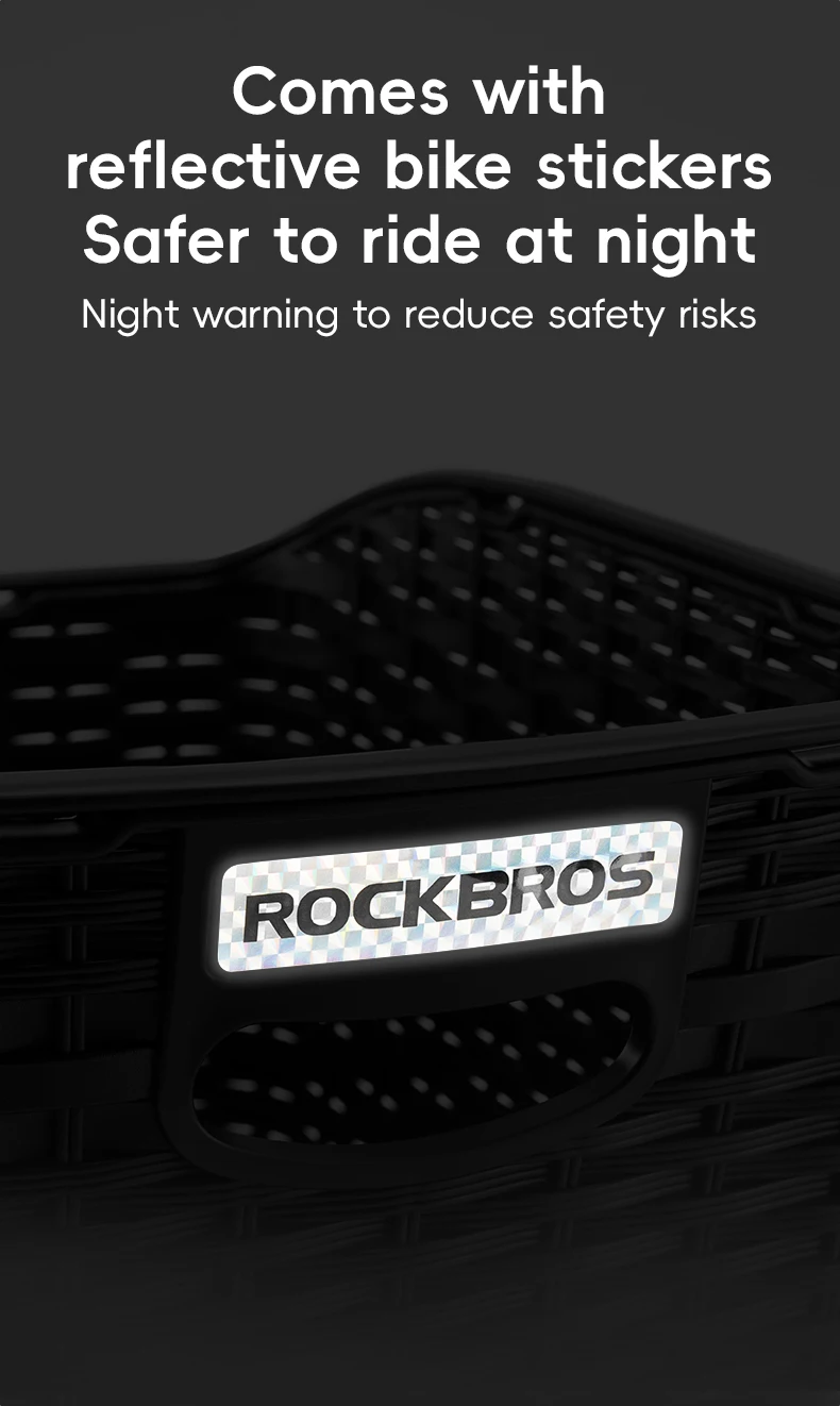 ROCKBROS Rear Bike Basket Large Capacity With Telescopic Cover Pets Bicycle Basket Fits for Most Rear Bike Rack Anti-squeeze