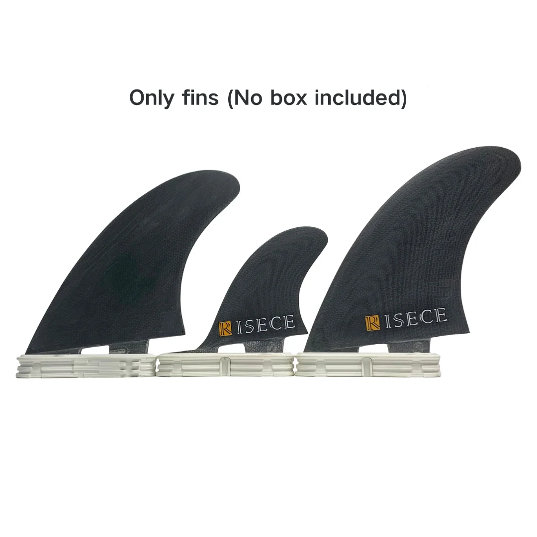 RISECE GFK Fiberglass Surfboard Fins with Stabilizer Fin Single Tab Keel Fin Trailer MR  2+1 Tri Fin Set