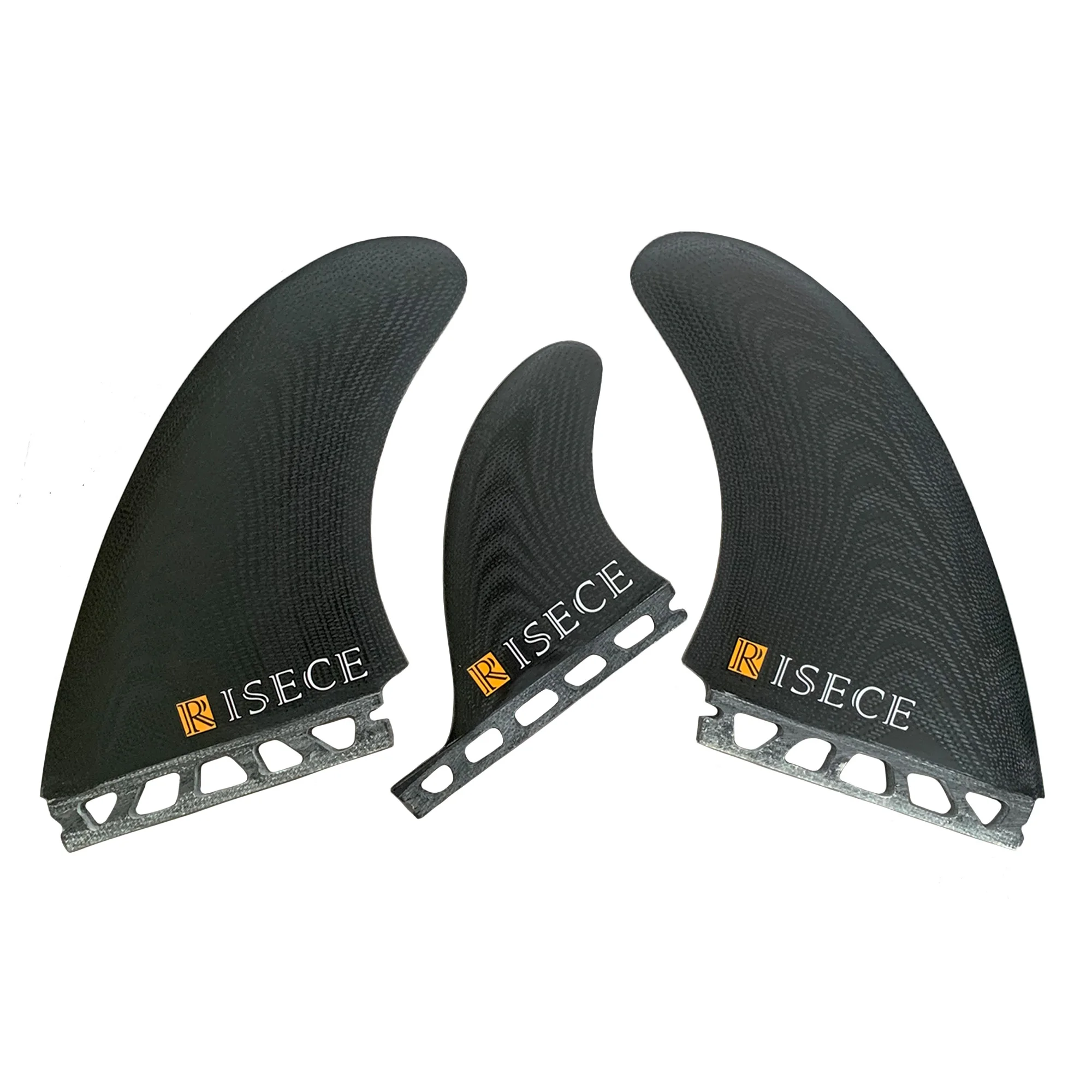 RISECE GFK Fiberglass Surfboard Fins with Stabilizer Fin Single Tab Keel Fin Trailer MR  2+1 Tri Fin Set