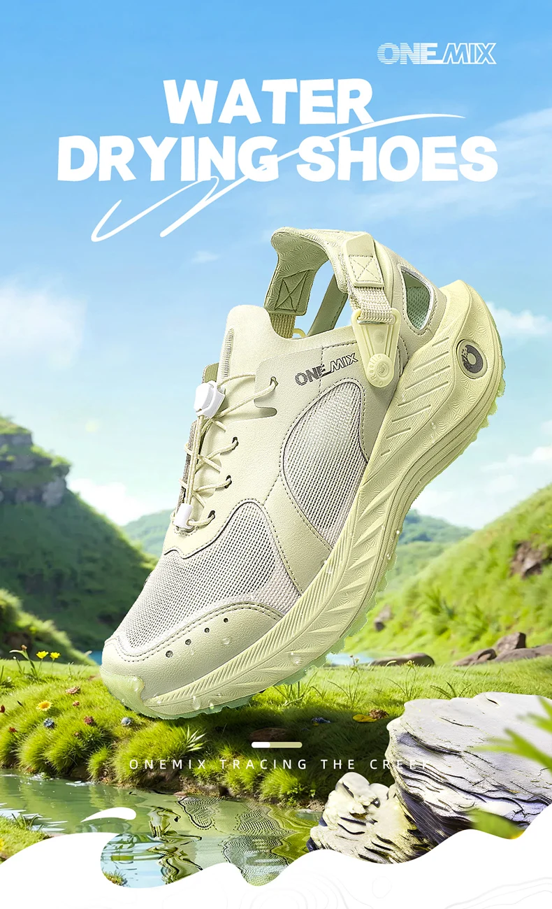 ONEMIX Unisex Summer Breathable Quick Dry Water Shoes Non Slip Outdoor River Trekking Lightweight Walking Sneakers