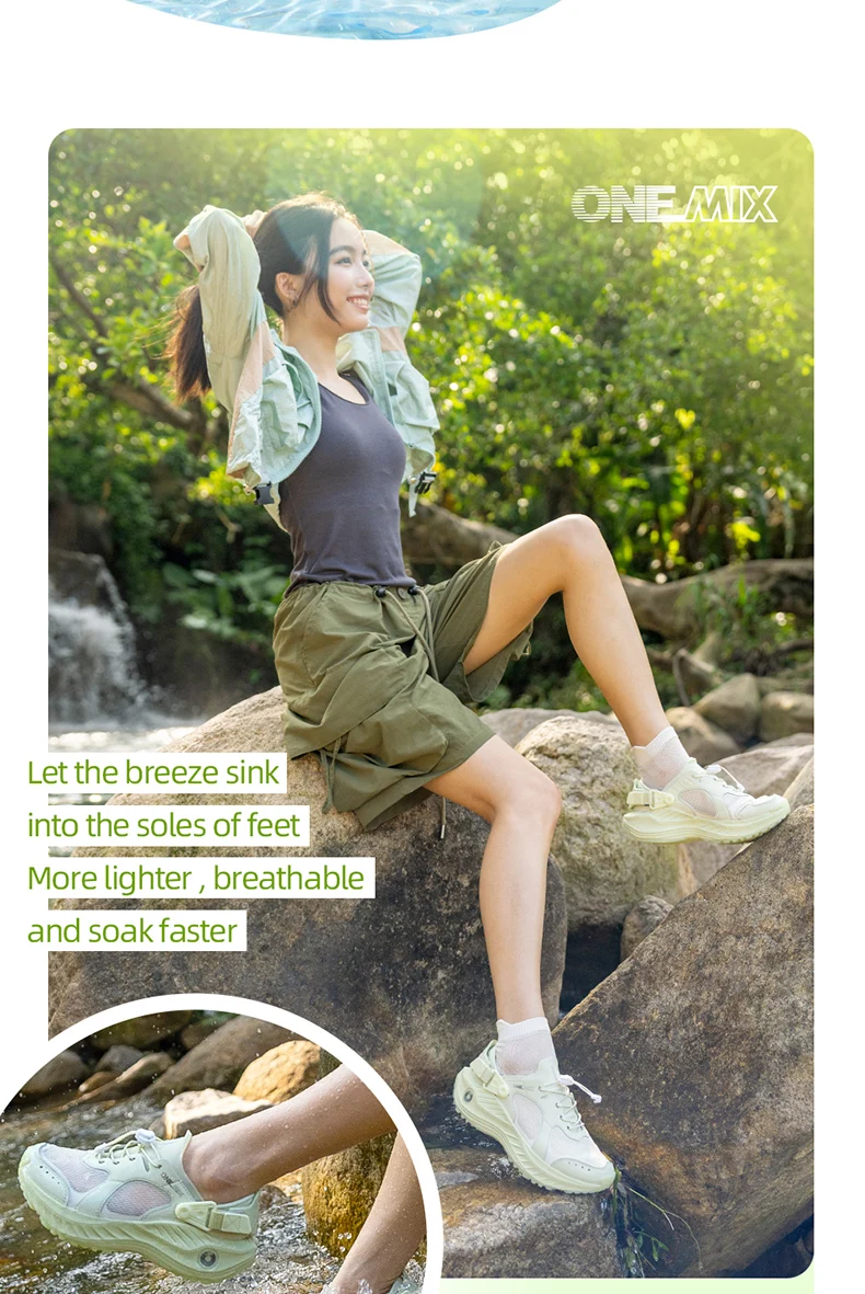 ONEMIX Unisex Summer Breathable Quick Dry Water Shoes Non Slip Outdoor River Trekking Lightweight Walking Sneakers