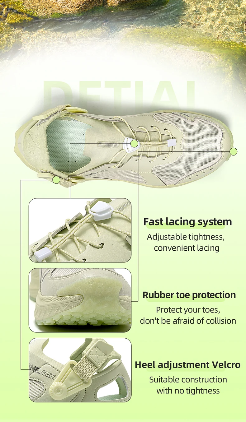 ONEMIX Unisex Summer Breathable Quick Dry Water Shoes Non Slip Outdoor River Trekking Lightweight Walking Sneakers