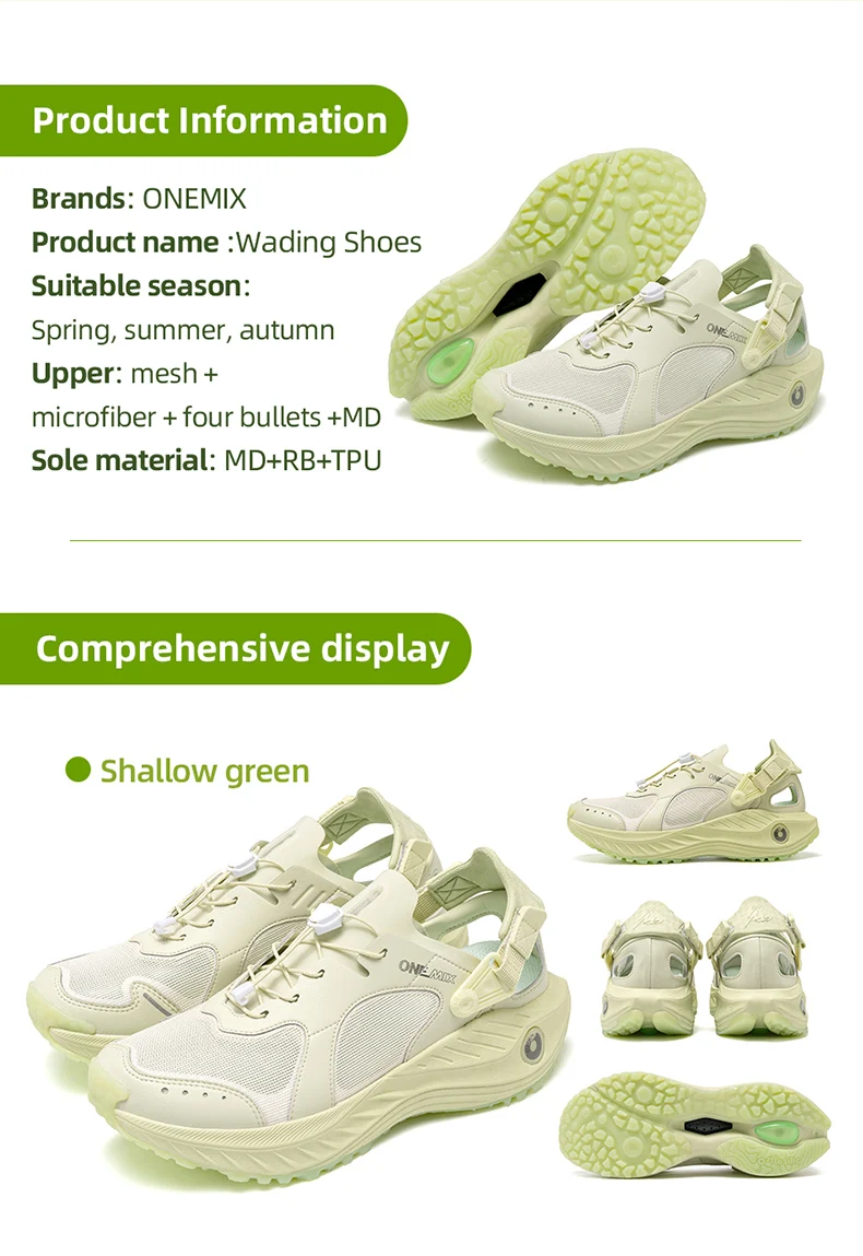 ONEMIX Unisex Summer Breathable Quick Dry Water Shoes Non Slip Outdoor River Trekking Lightweight Walking Sneakers
