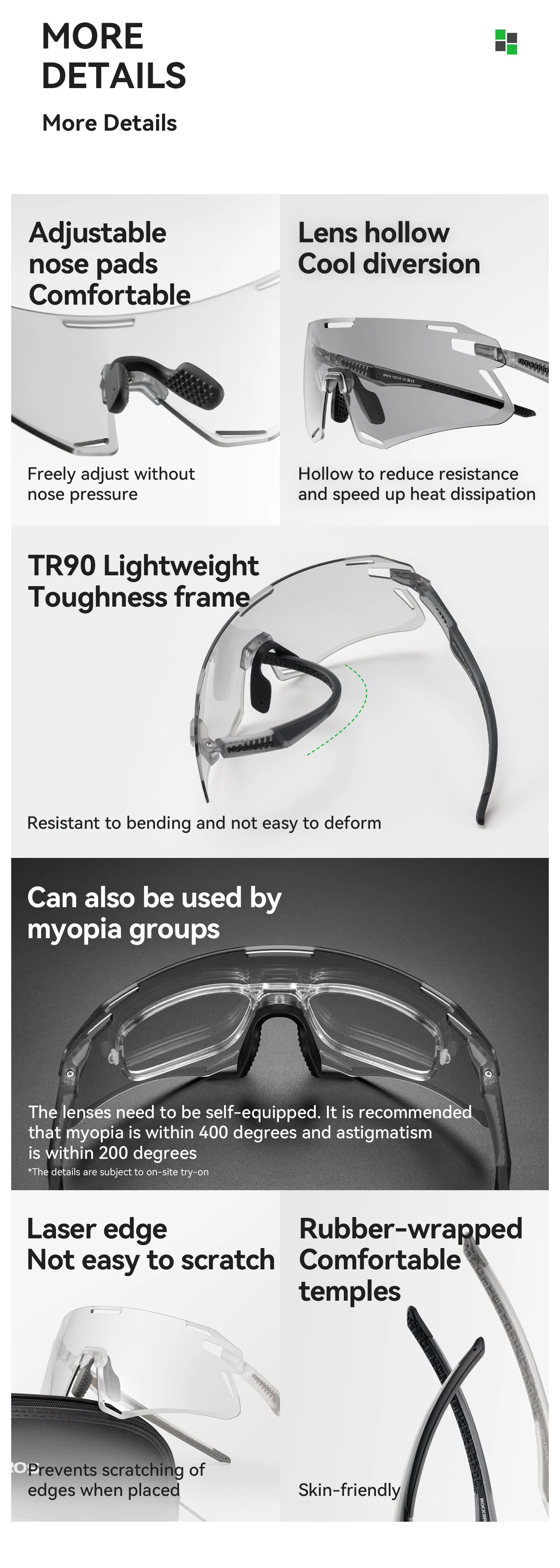 ROCKBROS Photochromic Glasses MTB Road Bike Cycling Sunglasses UV400 Protection Outdoor Riding Sports Bicycle Goggles Eyewear