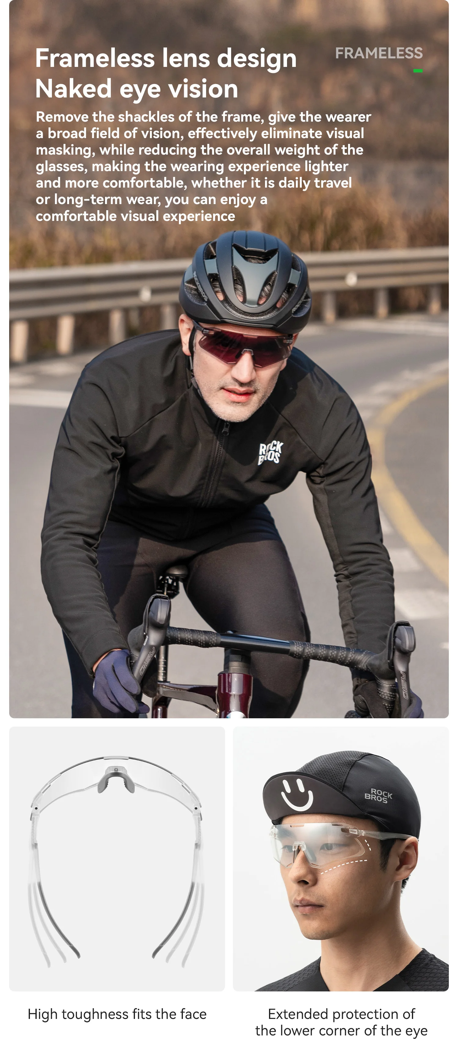 ROCKBROS Photochromic Glasses MTB Road Bike Cycling Sunglasses UV400 Protection Outdoor Riding Sports Bicycle Goggles Eyewear