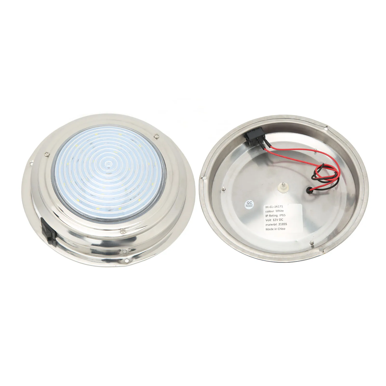 6.5inch Boat LED Courtesy Light 12VDC 18 LED Lamp Beads 316 Stainless Steel for Caravan RV Bathroom Hallway