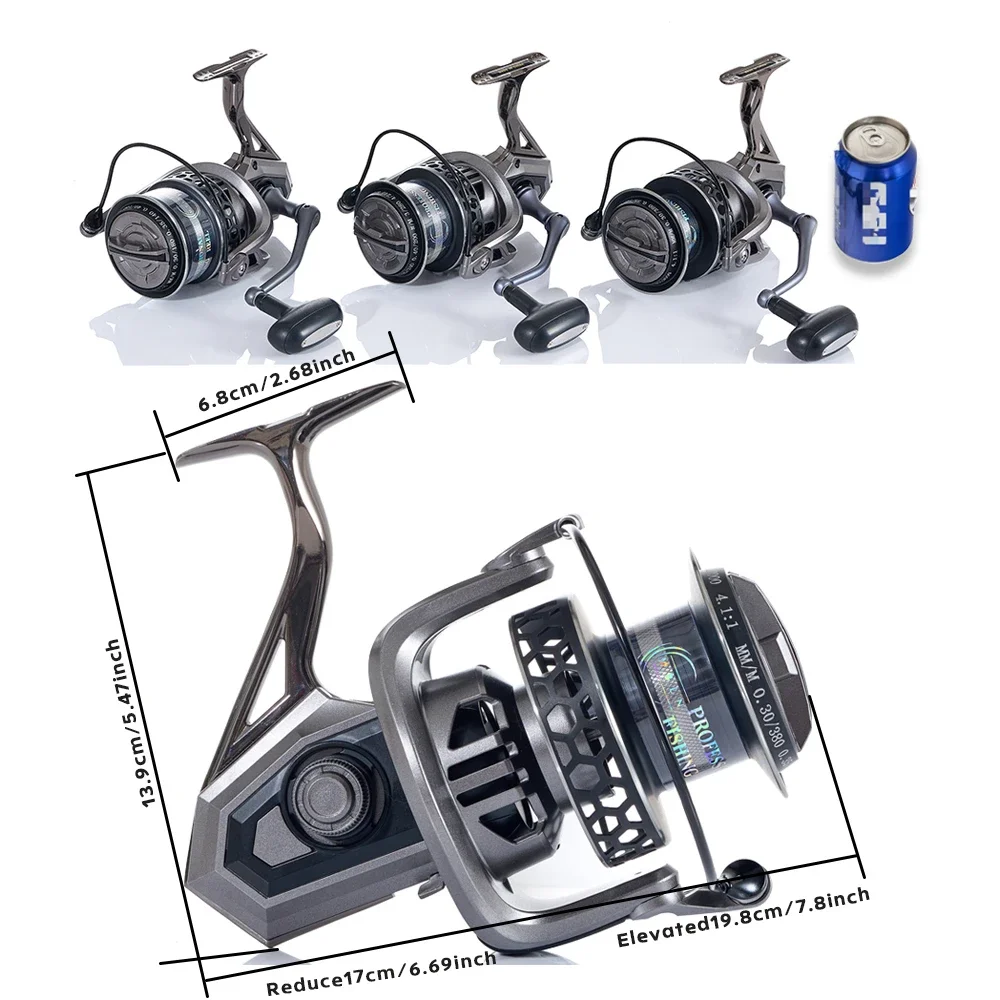 MBLN Brand,8000-12000 Series,Spinning Fishing Reel,Max Drag 30KG,Alloy Spool&Handle&Foot,Steel Screw&Bearing,Sea Boat Fishing