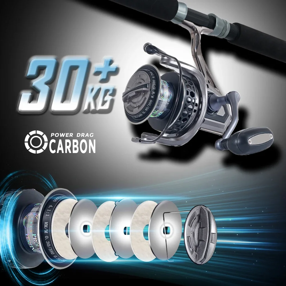MBLN Brand,8000-12000 Series,Spinning Fishing Reel,Max Drag 30KG,Alloy Spool&Handle&Foot,Steel Screw&Bearing,Sea Boat Fishing