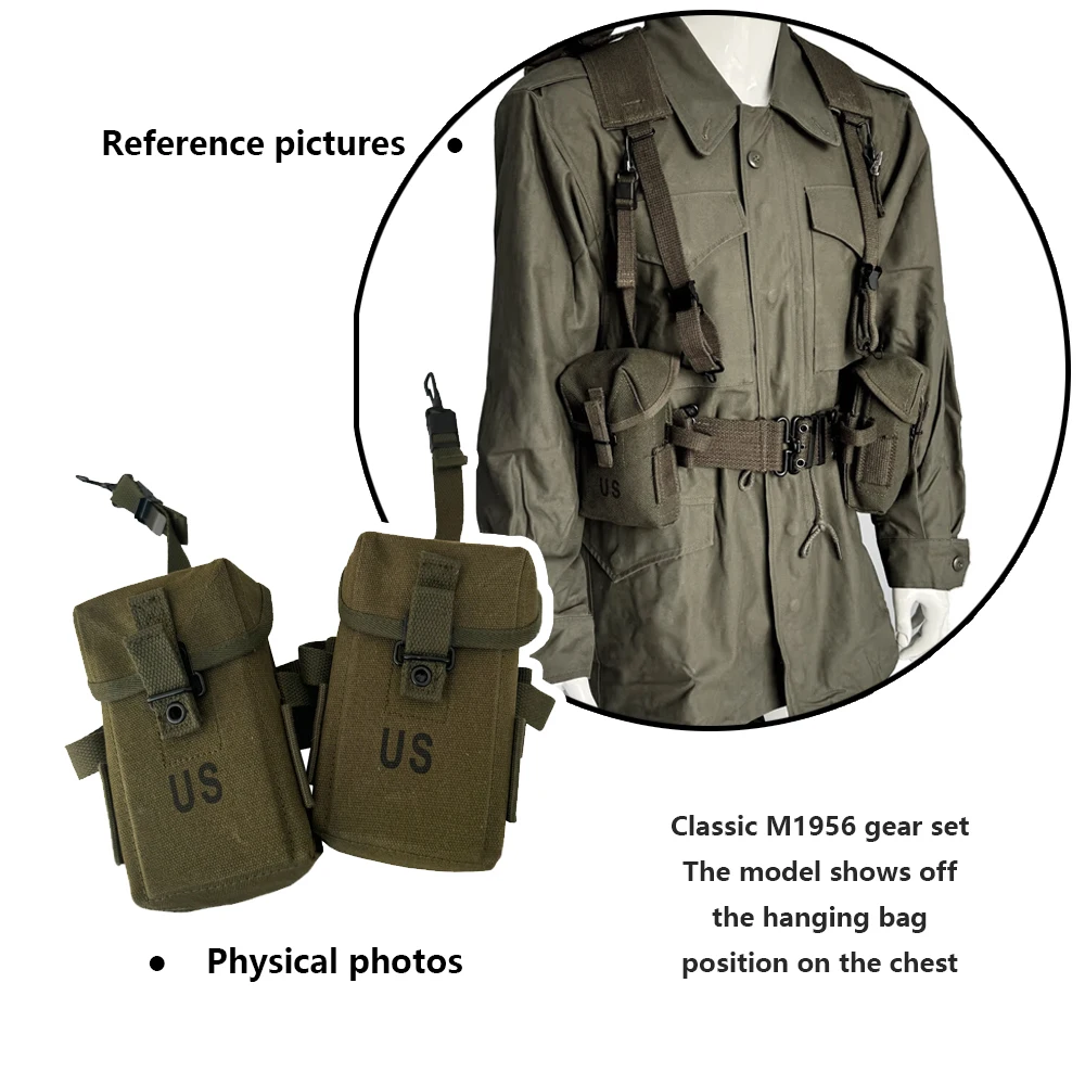 WW2 M1956 Equipment Pack American Soldier Tactical Vietnam War Equipment Combination A Pair Retro M1956 Pack