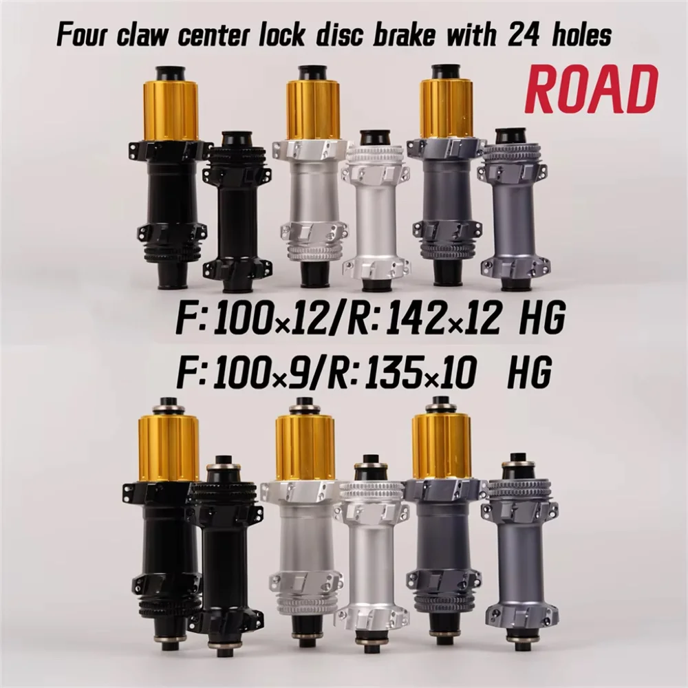 New 24 Hole Sealed Bearing Ultra Light Four Claw Road Bicycle Wheel Hub, 100/135/142 Compatible With For SHIMANO SRAM 11S