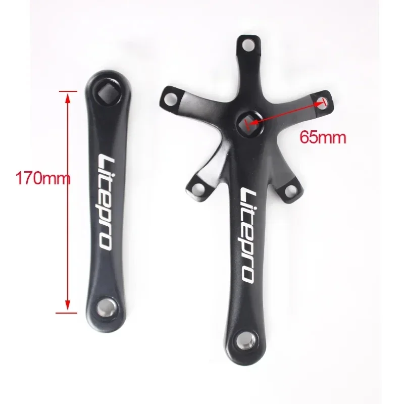 Litepro 130BCD Bicycle Crankset Aluminum Alloy Folding Bike Crankset 45T 47T 53T 56T 58T 130 BCD Road Bike Crank Set