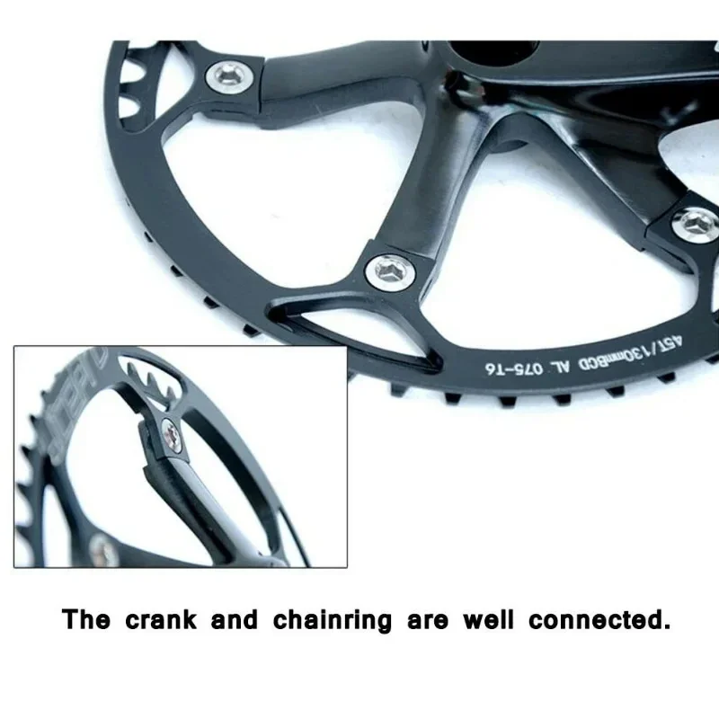 Litepro 130BCD Bicycle Crankset Aluminum Alloy Folding Bike Crankset 45T 47T 53T 56T 58T 130 BCD Road Bike Crank Set