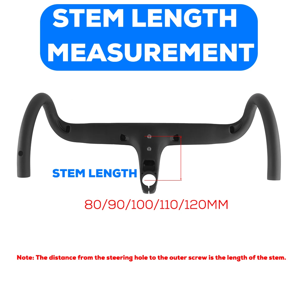 No Logo Road Bike Full Carbon Fiber Internal Cable Integrated Bicycle Handlebar Cockpit With Spacers, Clip Diameter 28.6mm,-10°
