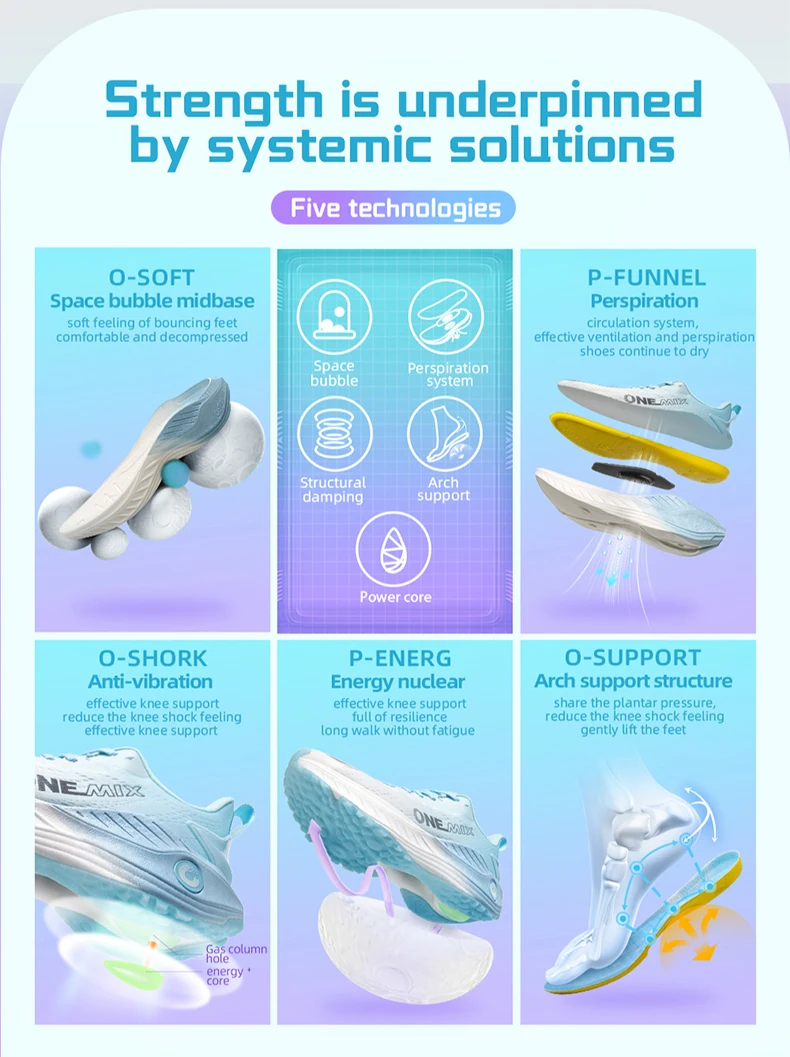 ONEMIX New O-Resilio Running Shoes for Men Lifestyle Jogging Shoes Lightweight Wearable Leisure Sneakers Outdoor Sports Shoes